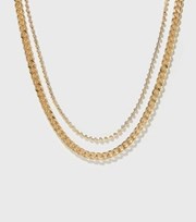New Look Gold Diamante Chain Layered Necklace